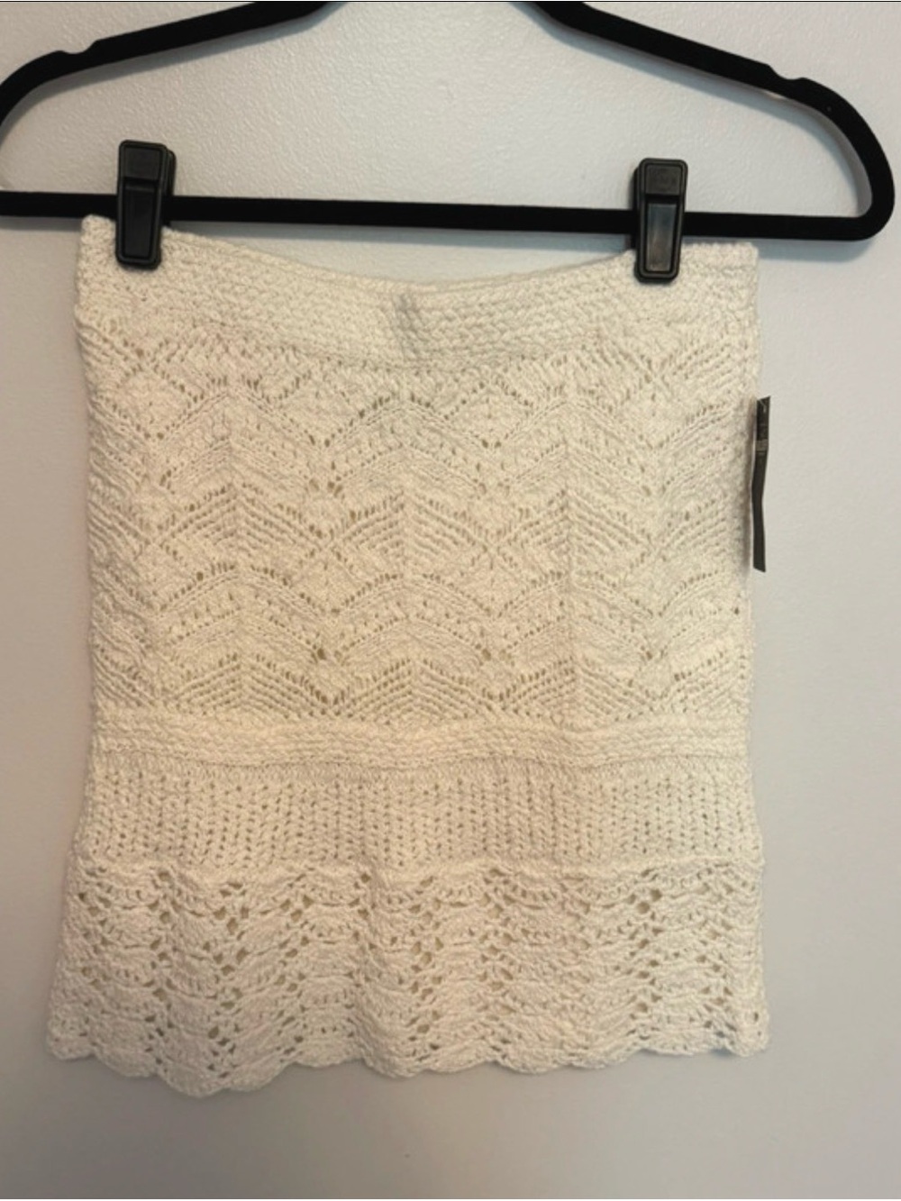 Hollister Cream Crochet Knit Mini Skirt